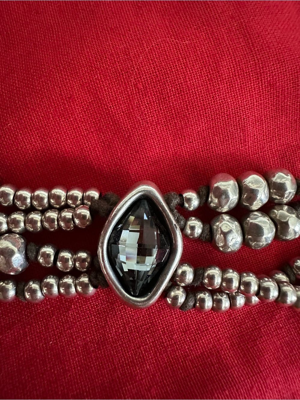 Authentic Uno de 50 Silver Bracelet with grey crystal stone from Spain